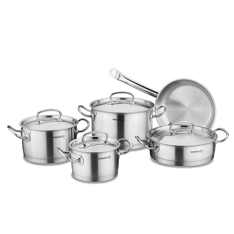 KORKMAZ Proline Goldset Stainless Steel Cookware Set, Cooking Pots