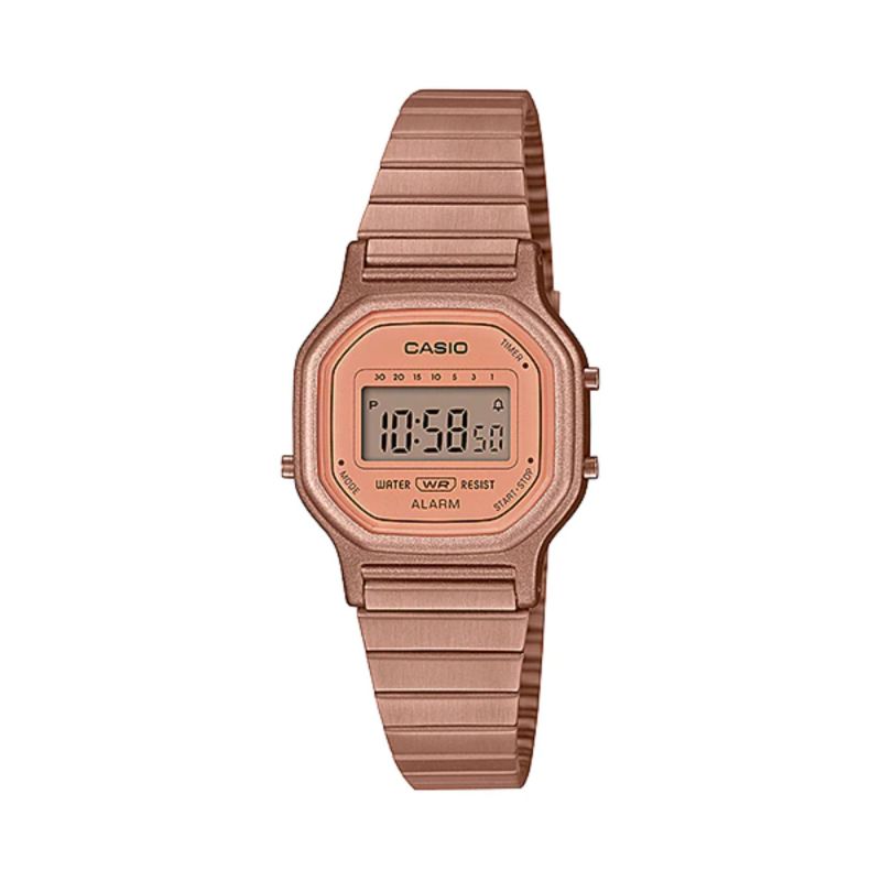 Casio Women s Digital LA 11WR 5ADF Rose Gold Band Casual Watch