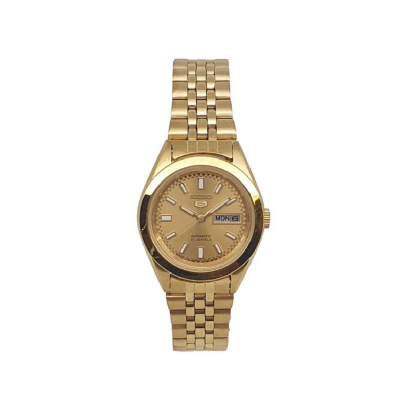 Seiko Automatic 21 Jewels Calendar Golden Stainless steel ladies