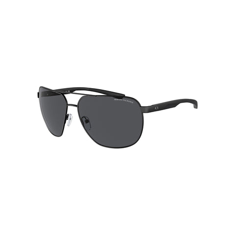 Armani Exchange Men's Round Frame Matte Black Metal Sunglasses - AX2047S