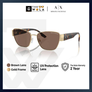 Armani Exchange Women's Irregular Frame Gold Metal Sunglasses - AX2051S