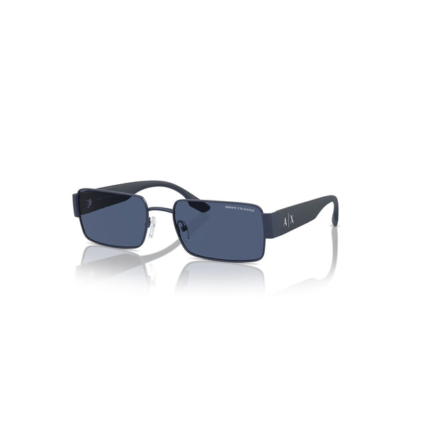 Armani Exchange Men's Rectangle Frame Blue Metal Sunglasses - AX2052S