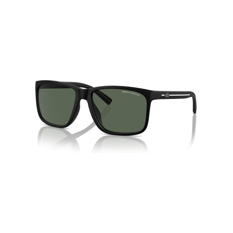 Armani Exchange Unisex's Square Frame Black Injected Sunglasses - AX4041SF