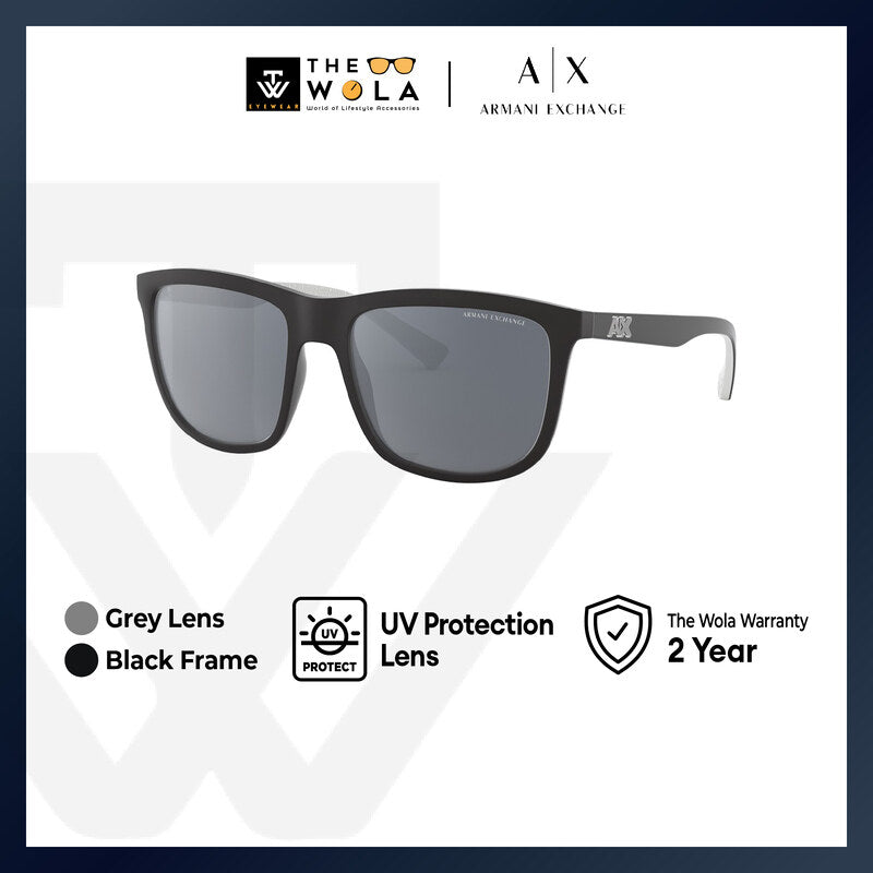 Armani Exchange Men's Square Frame Black Injected Sunglasses - AX4093S