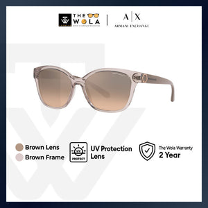 Armani Exchange Women's Cat Eye Frame Brown Acetate Sunglasses - AX4127SF