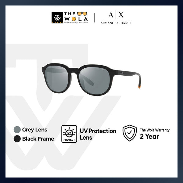 Armani Exchange Men's Phantos Frame Shiny Black Injected Sunglasses - AX4129SU