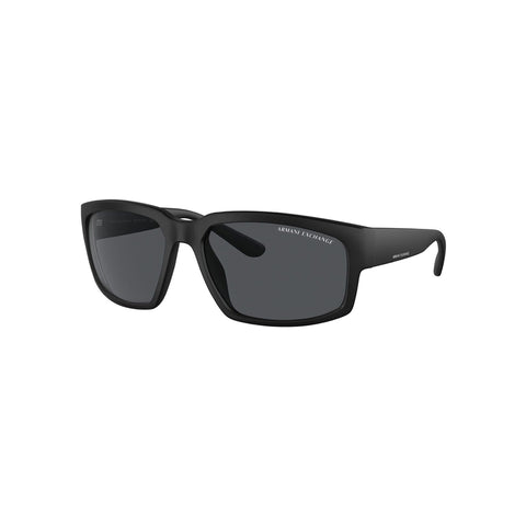 Armani Exchange Men's Rectangle Frame Matte Black Injected Sunglasses - AX4142SU