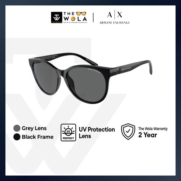 Armani Exchange Women's Cat Eye Frame Black Injected Sunglasses - AX4144SU