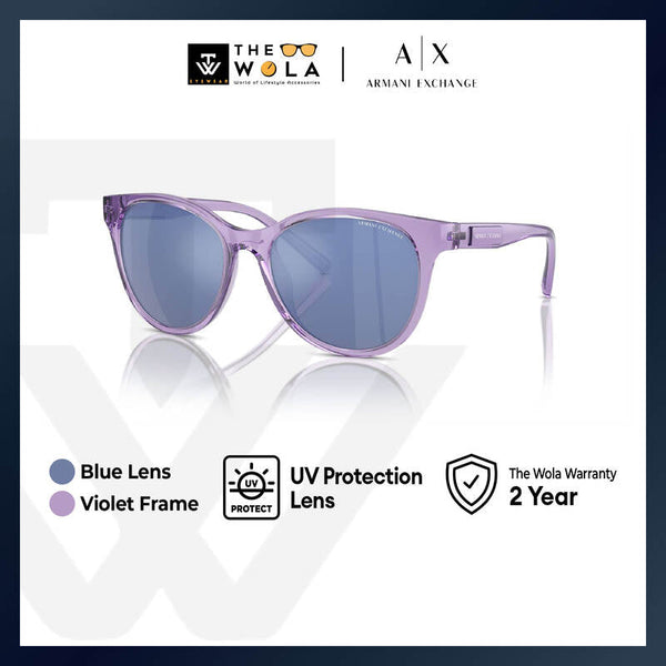 Armani Exchange Women's Cat Eye Frame Violet Injected Sunglasses - AX4144SU