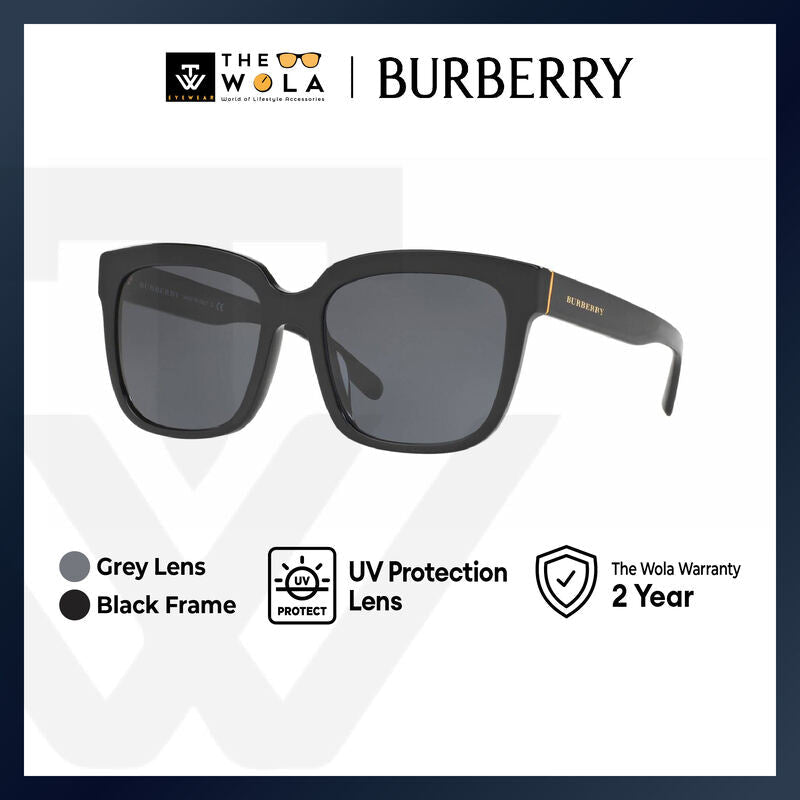 Burberry Women's Square Frame Black Acetate Sunglasses - BE4230D