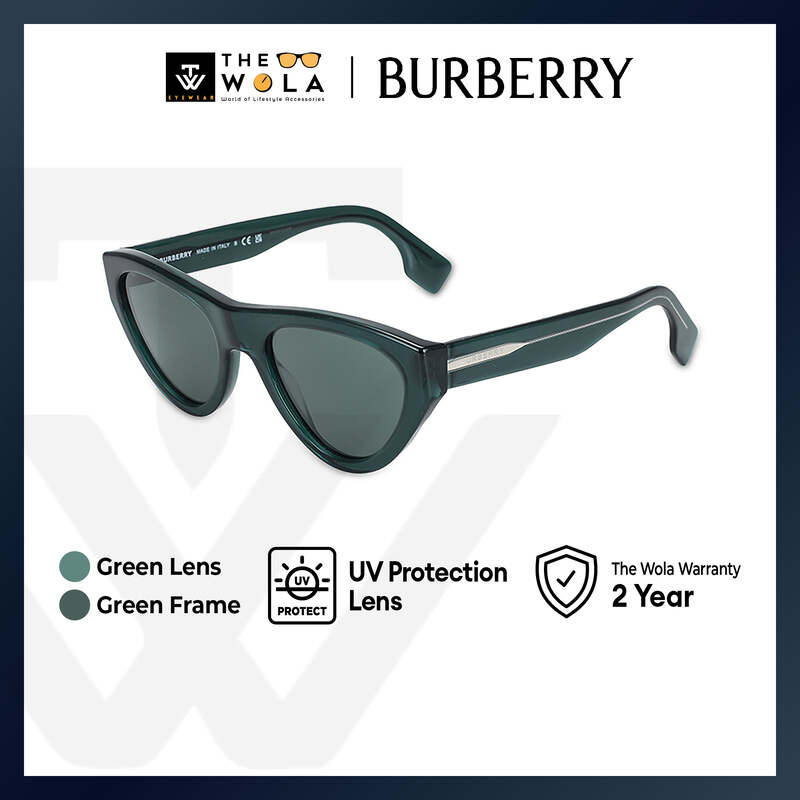 Burberry Women's Irregular Frame Green Acetate Sunglasses - BE4285