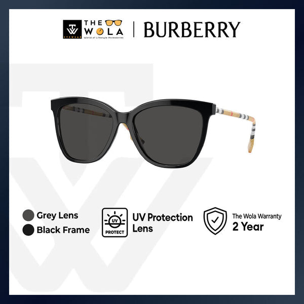 Burberry Women's Square Frame Black Acetate Sunglasses - BE4308