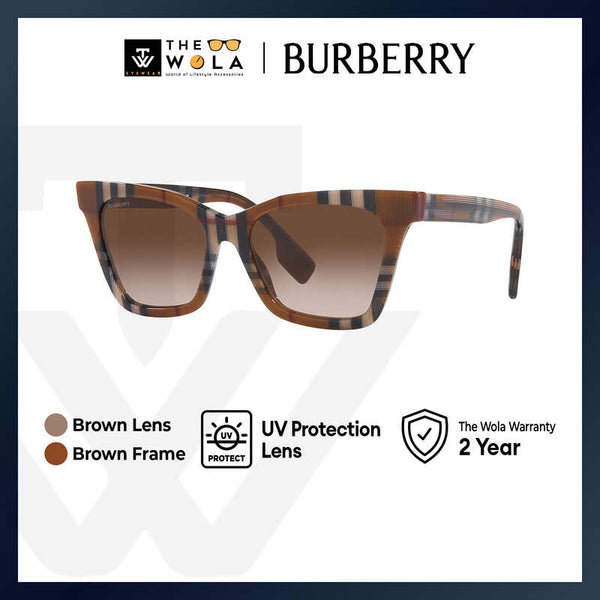 Burberry Women's Irregular Frame Brown Acetate Sunglasses - BE4346