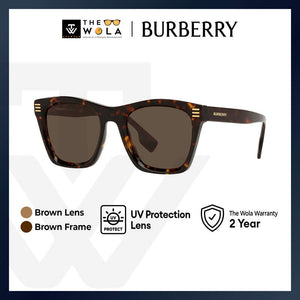 Burberry Men's Square Frame Havana Acetate Sunglasses - BE4348F