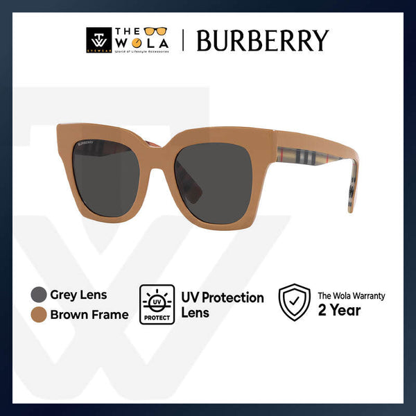 Burberry Women's Square Frame Light Brown Acetate Sunglasses - BE4364