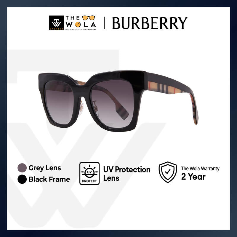 Burberry Women's Square Frame Black Acetate Sunglasses - BE4364F