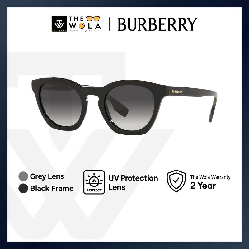 Burberry Women's Irregular Frame Black Acetate Sunglasses - BE4367