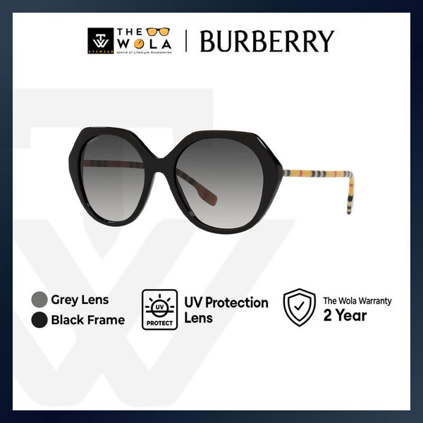 Burberry Women's Irregular Frame Black Acetate Sunglasses - BE4375F