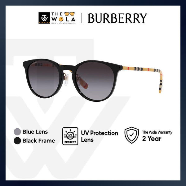 Burberry Women's Phantos Frame Black Acetate Sunglasses - BE4380D