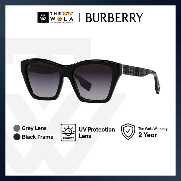 Burberry Women's Square Frame Black Acetate Sunglasses - BE4391F