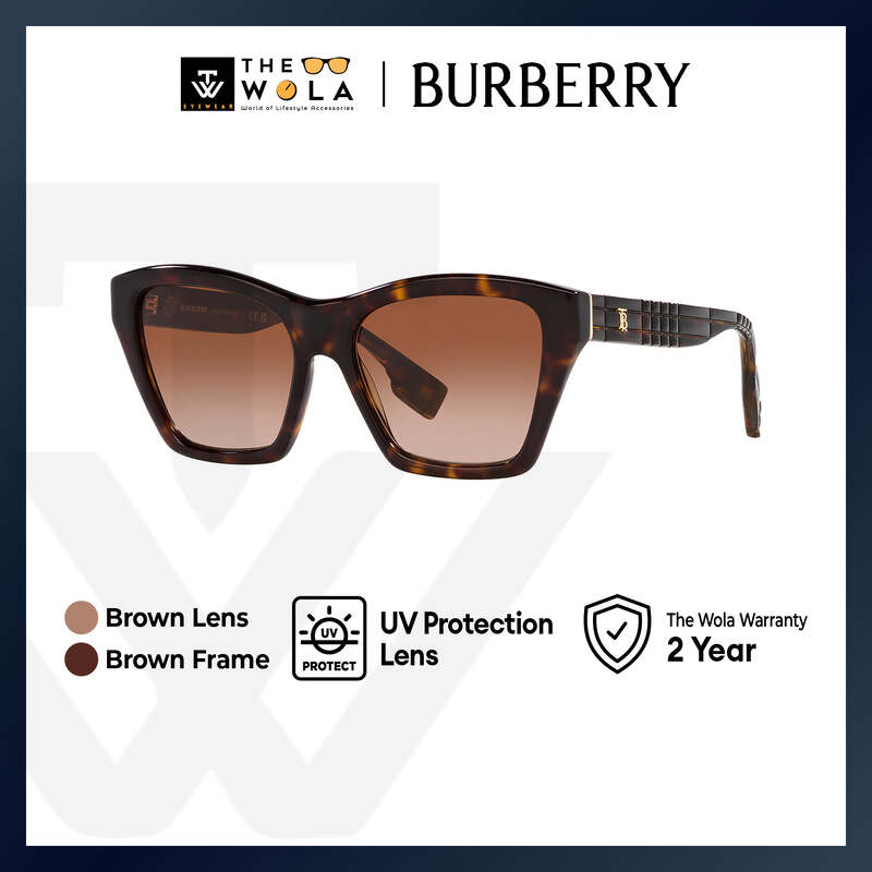 Burberry Women's Square Frame Brown Acetate Sunglasses - BE4391F