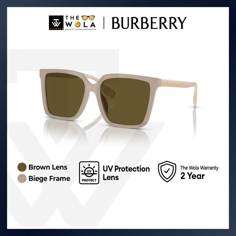 Burberry Women's Square Frame Light Brown Acetate Sunglasses - BE4411D