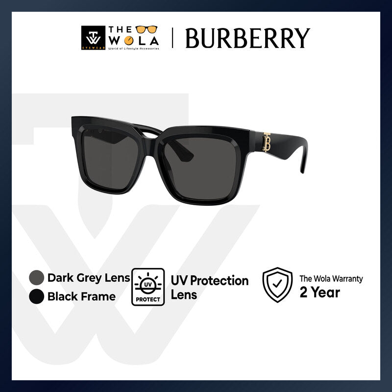 Burberry Women's Square Frame Black Acetate Sunglasses - BE4419