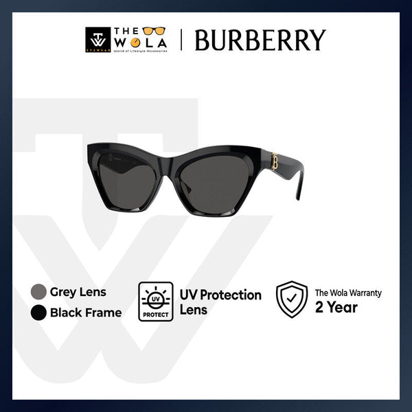 Burberry Women's Cat Eye Frame Black Acetate Sunglasses - BE4420U