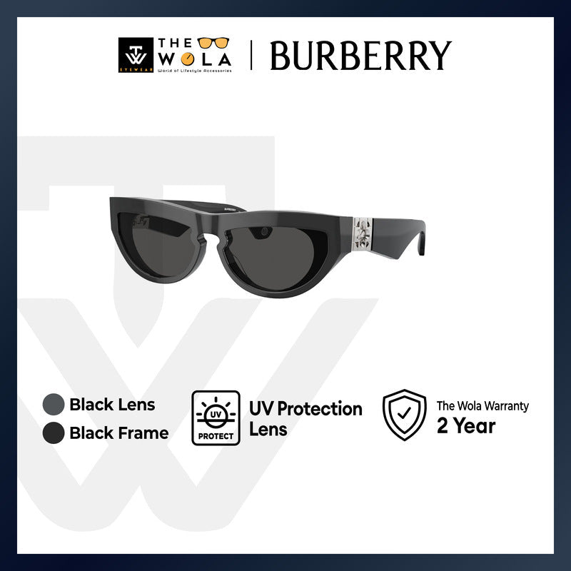 Burberry Women's Cat Eye Frame Dark Grey Acetate Sunglasses - BE4422U