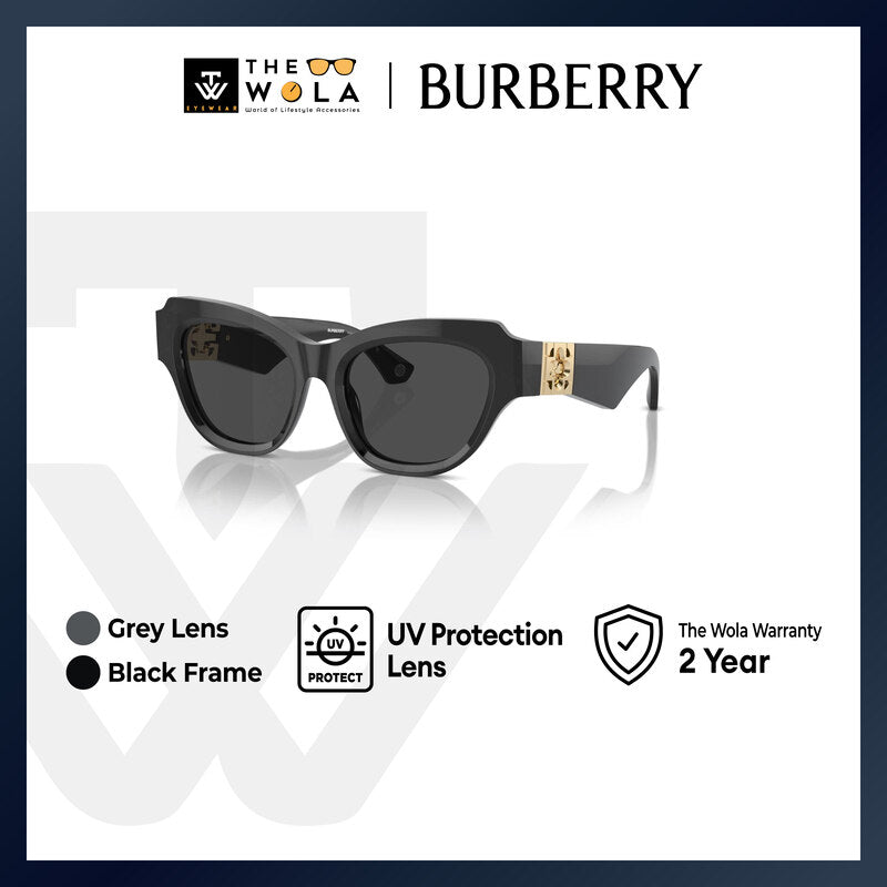 Burberry Women's Irregular Frame Dark Grey Acetate Sunglasses - BE4423