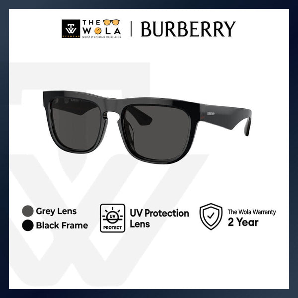 Burberry Top Black on Vintage Men's Square Frame Black Acetate Sunglasses - BE4431U