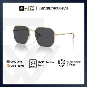 Emporio Armani Men's Pilot Frame Gold Metal Sunglasses - EA2154D