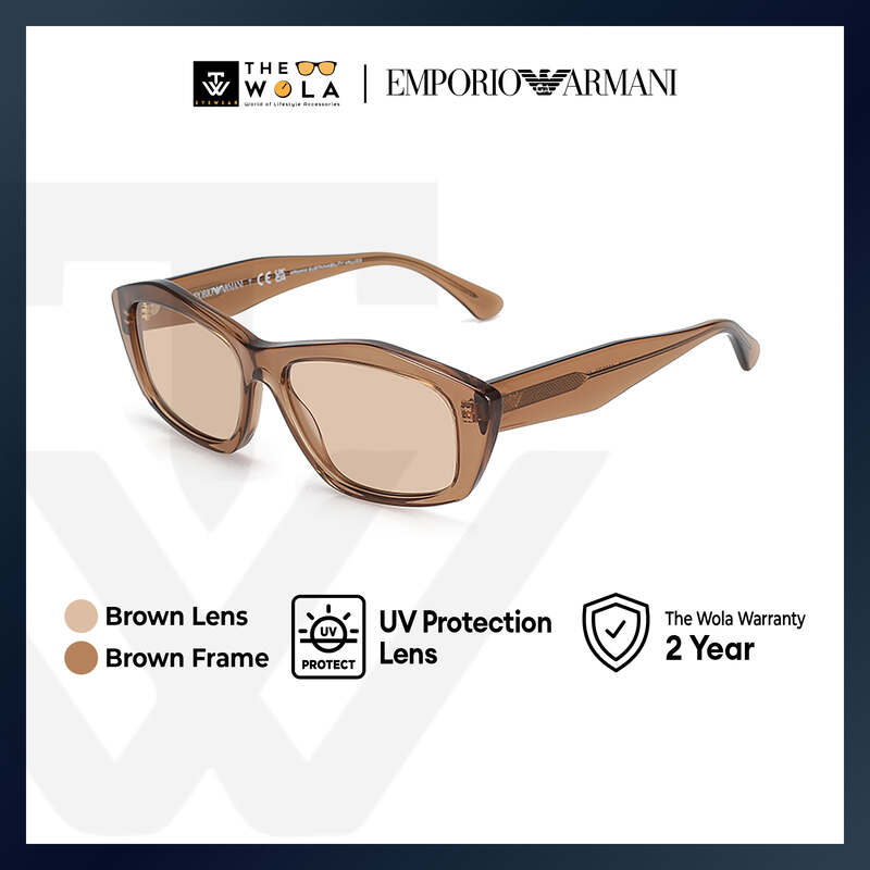 Emporio Armani Women's Pillow Frame Brown Acetate Sunglasses - EA4187