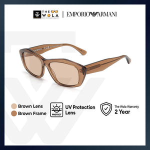 Emporio Armani Women's Pillow Frame Brown Acetate Sunglasses - EA4187