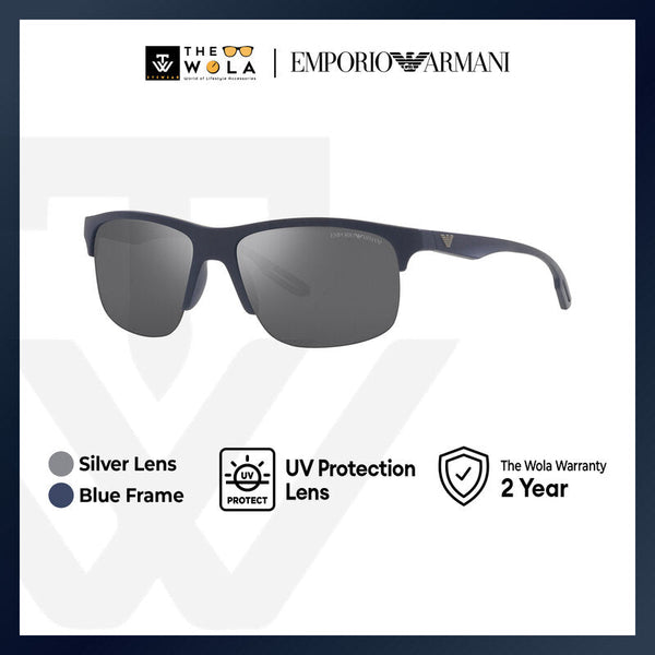 Emporio Armani Men's Pillow Frame Blue Injected Sunglasses - EA4188U