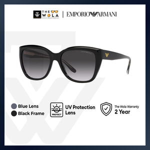 Emporio Armani Women's Cat Eye Frame Black Acetate Sunglasses - EA4198F