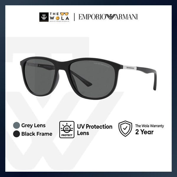 Emporio Armani Men's Pillow Frame Black Acetate Sunglasses - EA4201F