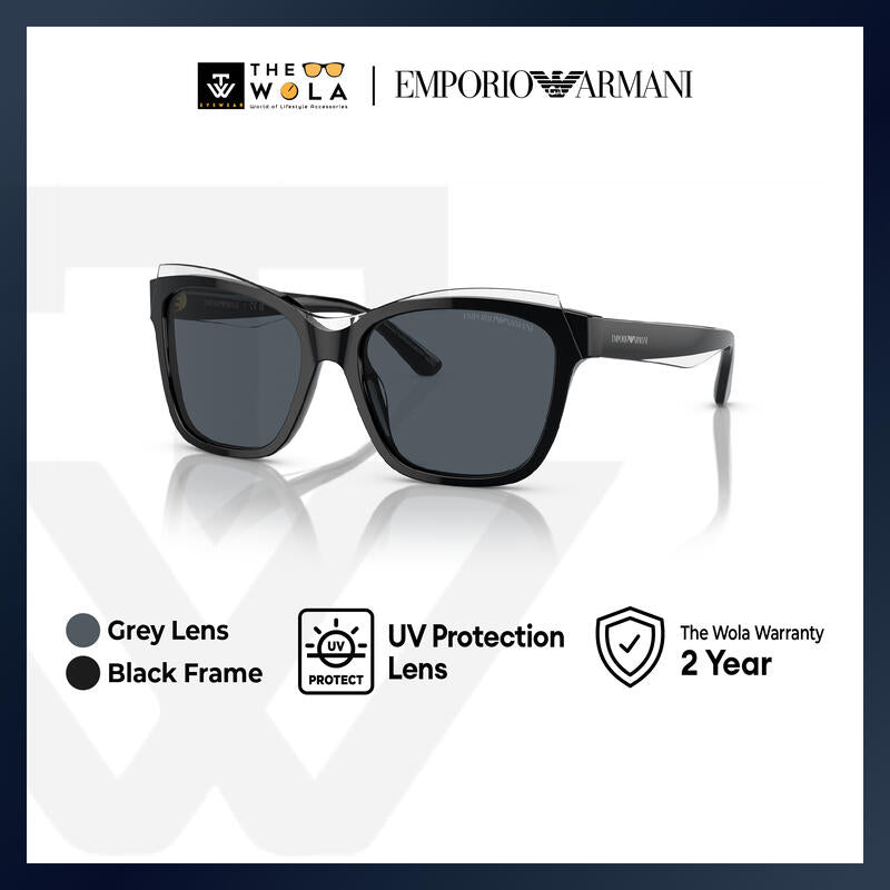 Emporio Armani Women's Pillow Frame Black Acetate Sunglasses - EA4209F