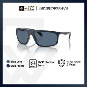 Emporio Armani Men's Pilot Frame Blue Injected Sunglasses - EA4212U