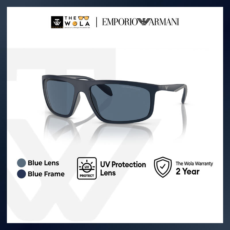 Emporio Armani Men's Pilot Frame Blue Injected Sunglasses - EA4212U