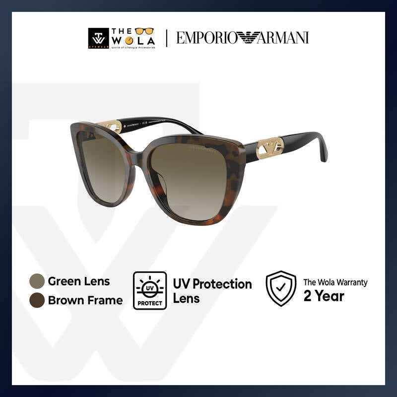 Emporio Armani Women's Butterfly Frame Brown Acetate Sunglasses - EA4214U