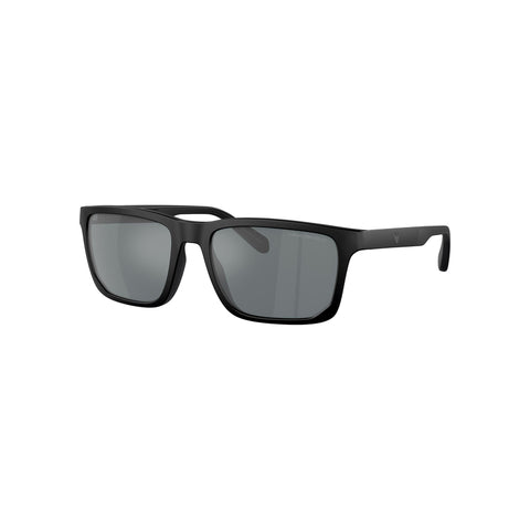 Emporio Armani Men's Rectangle Frame Black Injected Sunglasses - EA4219