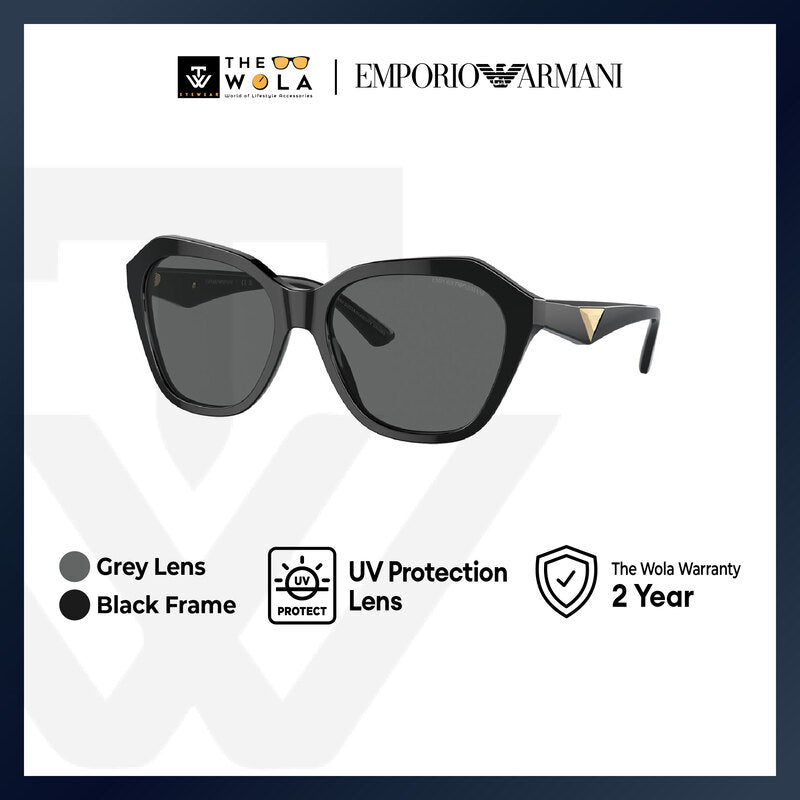 Emporio Armani Women's Irregular Frame Black Acetate Sunglasses - EA4221