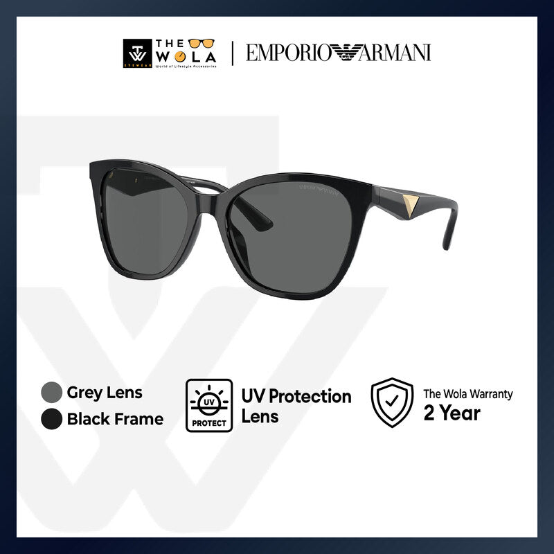 Emporio Armani Women's Irregular Frame Black Acetate Sunglasses - EA4221F