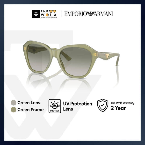 Emporio Armani Women's Irregular Frame Green Acetate Sunglasses - EA4221F