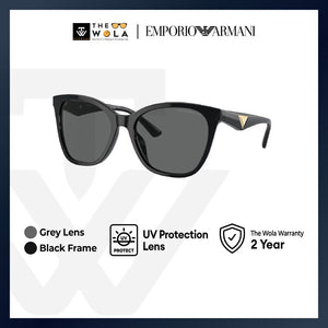 Emporio Armani Women's Butterfly Frame Black Acetate Sunglasses - EA4222U