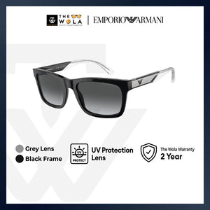 Emporio Armani Men's Rectangle Frame Black Acetate Sunglasses - EA4224F