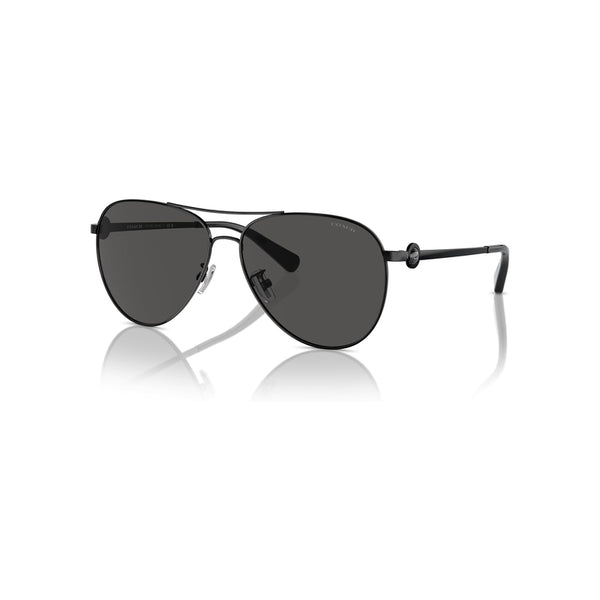 Coach Women's Pilot Frame Black Metal Sunglasses - HC7128