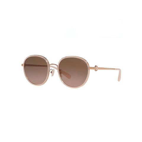 Coach Women's Round Frame Beige Metal Sunglasses - HC7129