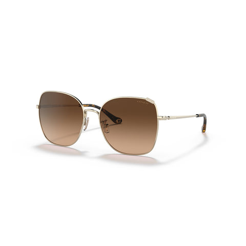 Coach Women's Square Frame Gold Metal Sunglasses - HC7133